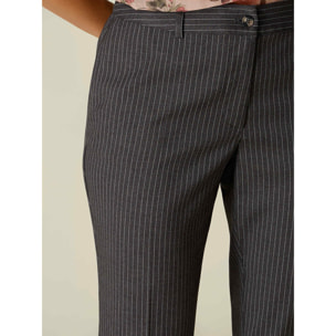 Oltre - Pantaloni gessati - Grigio