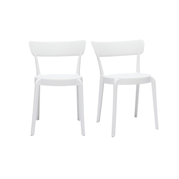 Chaises design blanches empilables intérieur - extérieur (lot de 2) RIOS