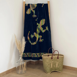Serviette de plage éponge velours Jacquard Irvine 75x150