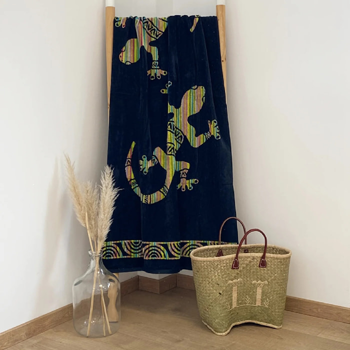 Serviette de plage éponge velours Jacquard Irvine 75x150