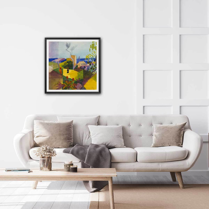 Poster Paysage au bord de mer - August Macke Affiche sous cadre noir