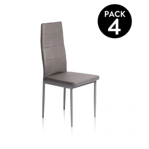Pack 4 sillas de comedor Laia Gris oscuro