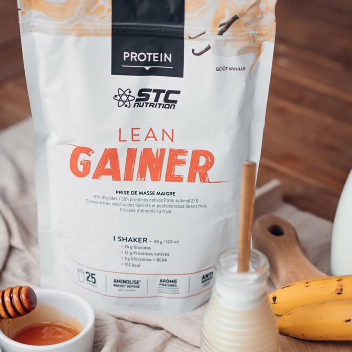 STC NUTRITION - Spécial prise de masse maigre - Ratio Protéine-Glucide 2/1 - Digestion facile - Assimilation optimale - 25 Shakers - Doypack 1kg - Vanille