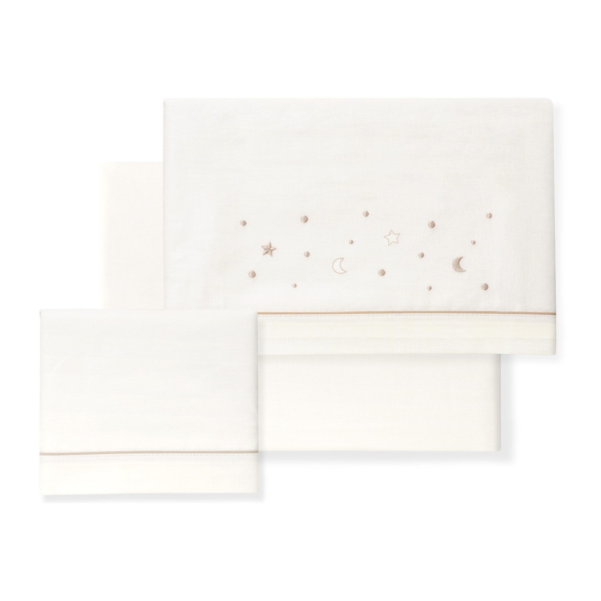 Juego de Sábanas para Cuna mod.Estrellas Luna con Broche Muselina