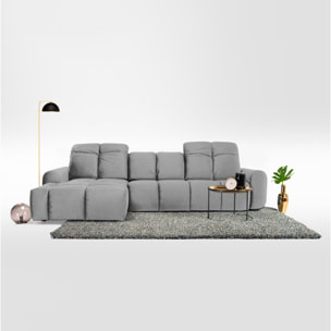 Canapé d'Angle Gauche Tissu Anacapri, 3 Places, Repose-têtes Ajustables, Style Contemporain
