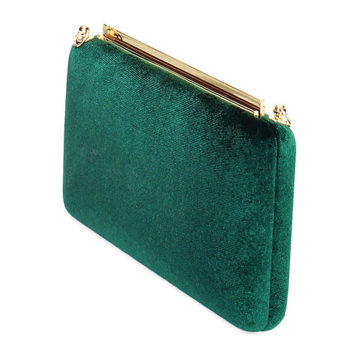 Clutch verde in velluto