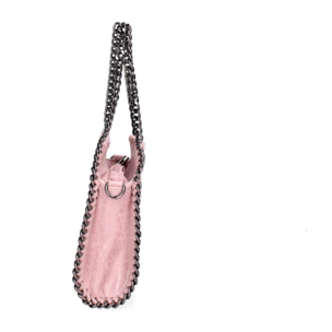 Borsa a mano da donna Made in Italy - Modello Zefira Chic - Pelle scamosciata stampata - 23.0 x 20.0 x 7.0 cm