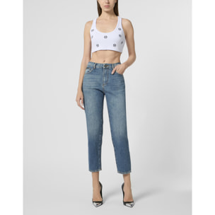 PHILIPP PLEIN Ribbed Mini Tank Top Monogram Monogram