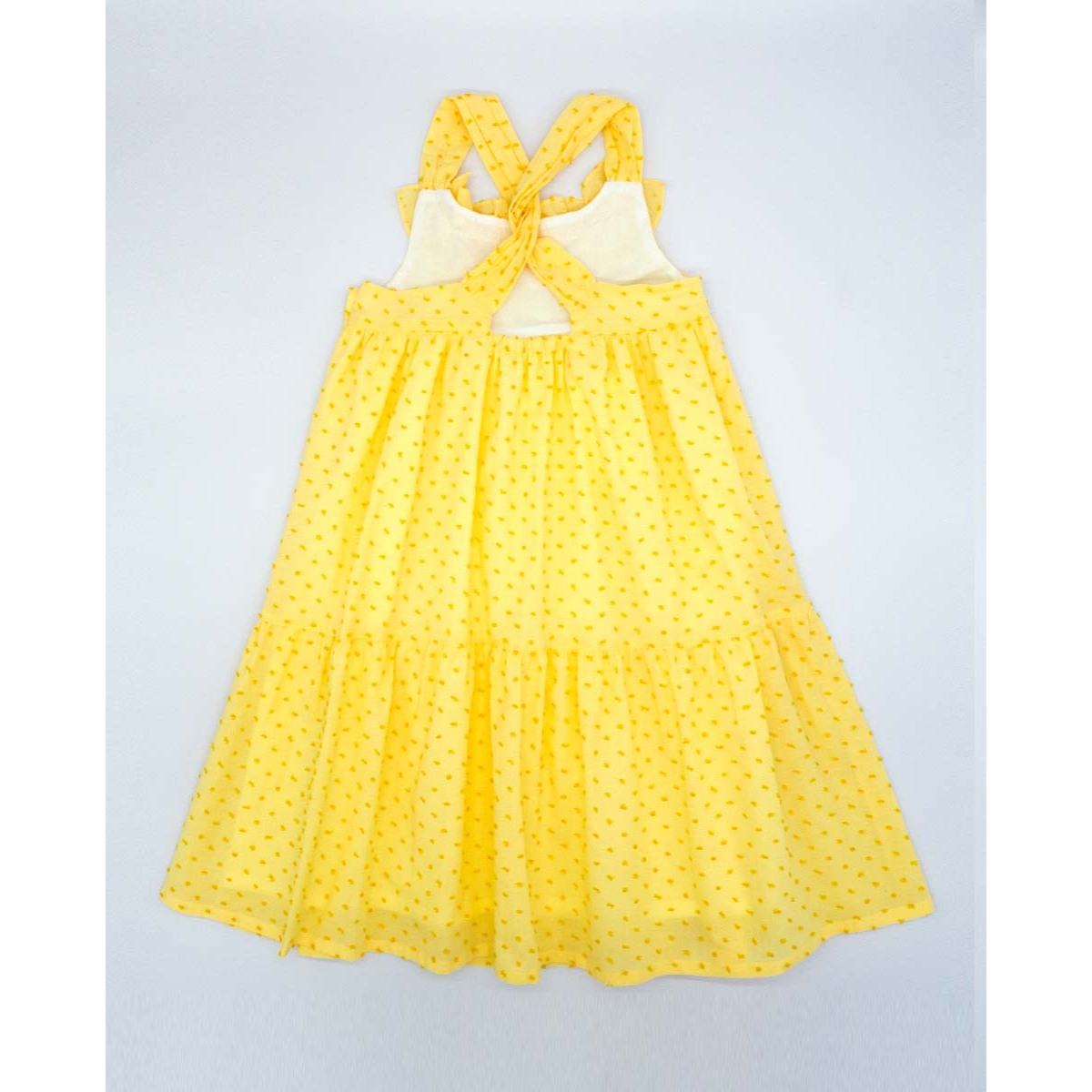 VESTIDO MIDI PLUMETI AMARILLO