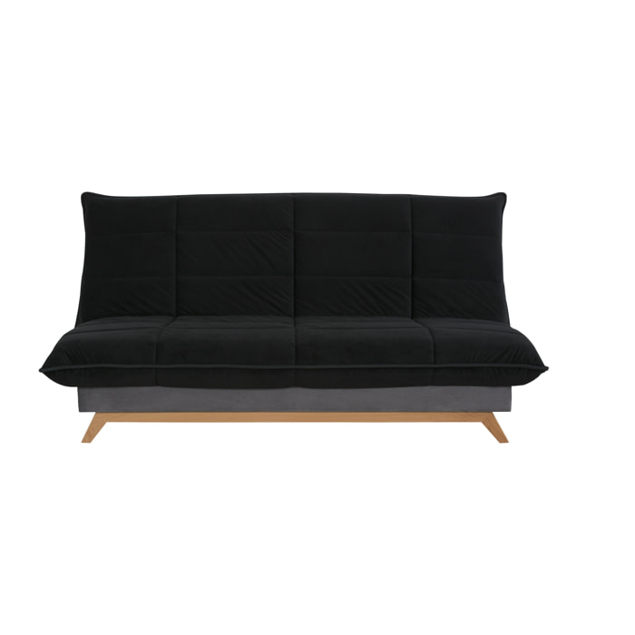 Banquette CC SEATTLE 120x190, matelas Dunlopillo, coton noir