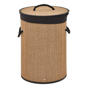 Panier à linge Stemy 48L noir et beige