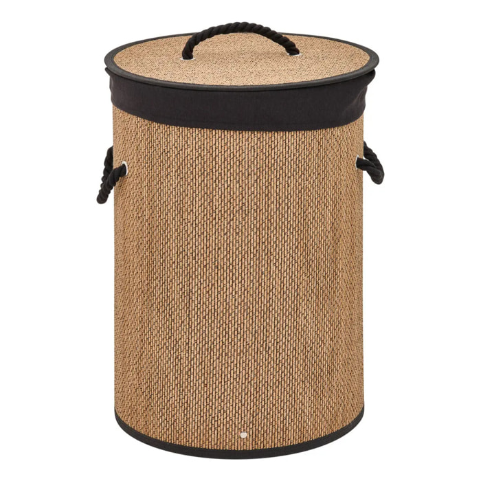 Panier à linge Stemy 48L noir et beige