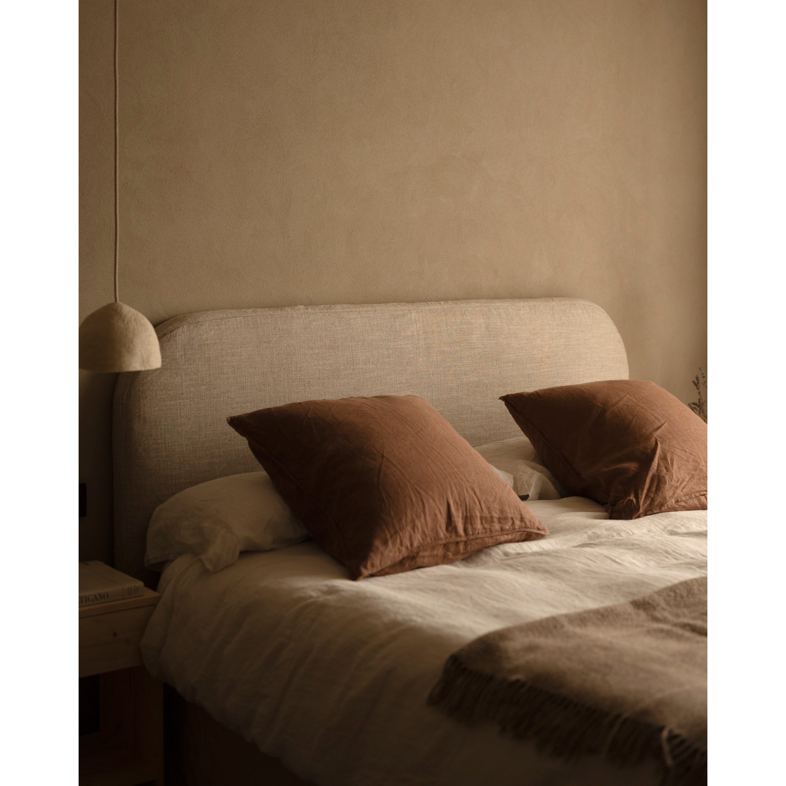 Housse de tête de lit en lin beige en différentes tailles