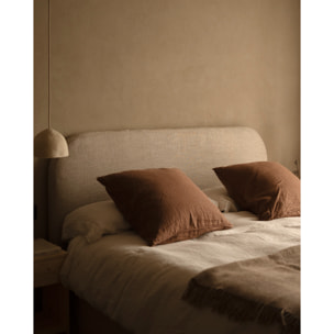 Housse de tête de lit en lin beige en différentes tailles