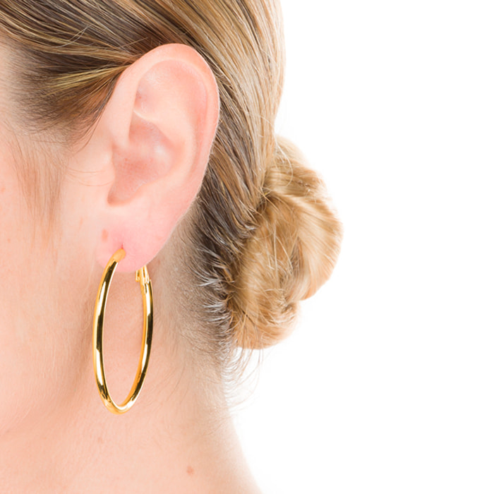 Pendientes de 45mm de diámetro acabado oro amarillo de 18K