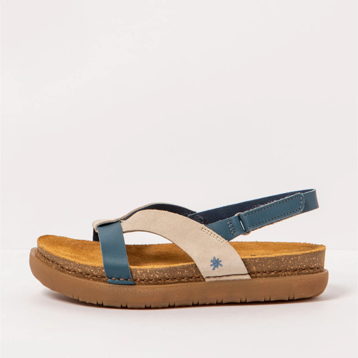 Sandalias 1718 NAPPA-SILK SUEDE VAQUERO-CREAM /RHODES color Vaquero-cream