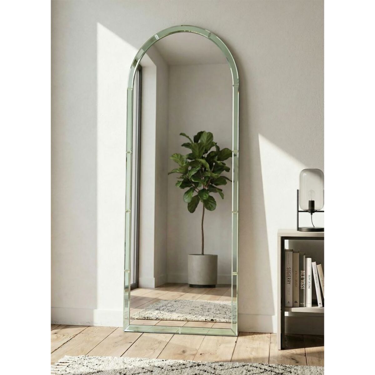 SPECCHIO DA MURO BAKU VERDE CM 55X2X150 (MISURA SPECCHIO CM 49X144)