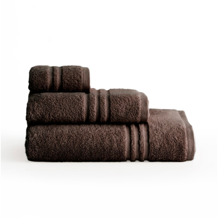 Set de serviettes éponge 100% Coton Éponge Peigné - 700 g/m2 CAFÉ