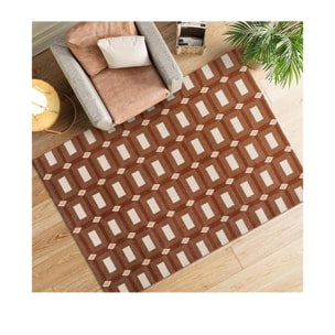 ASTRA Alfombra geométrica de pelo corto caldera, varias medidas disponibles.