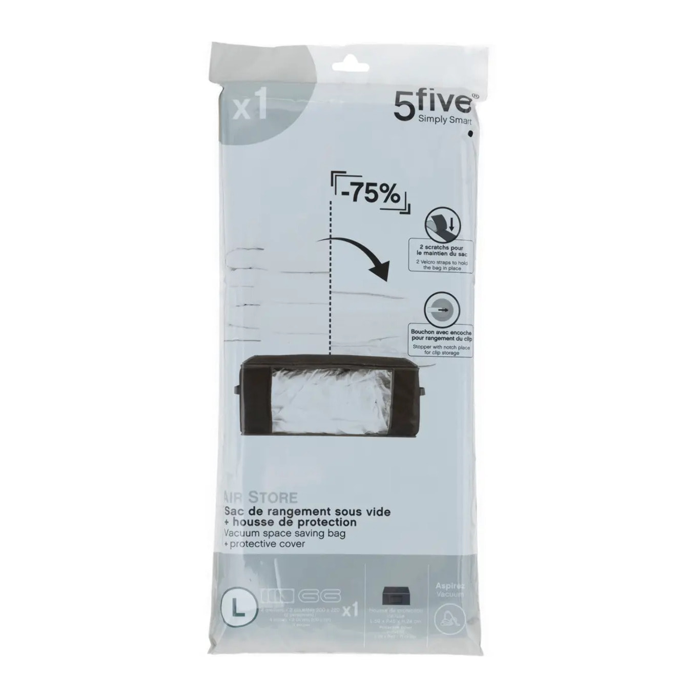 Housse rangement sous vide 60x40x25cm Air-Store