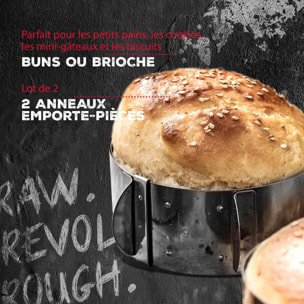 Lot de 2 emporte-pièces réglables 9 à 11,7 cm FM Professional Barbecue