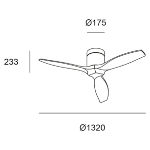 Forlight Ventilador de Techo Exterior IP44 - Motor DC Silencioso, 132 cm, Madera Oscura, 6 Velocidades, Mando a Distancia, Ideal para Terrazas y Baños Grandes