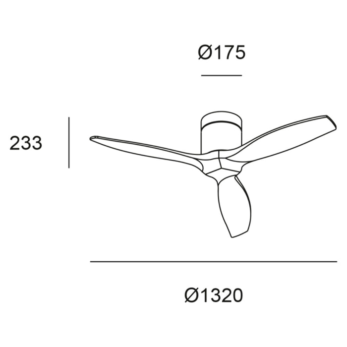 Forlight Ventilador de Techo Exterior IP44 - Motor DC Silencioso, 132 cm, Madera Oscura, 6 Velocidades, Mando a Distancia, Ideal para Terrazas y Baños Grandes