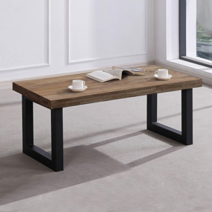 Mesa de centro elevable con almacenaje oculto en roble boreal y negro 120x47,5-62 cm Loft Roble boreal – Negro