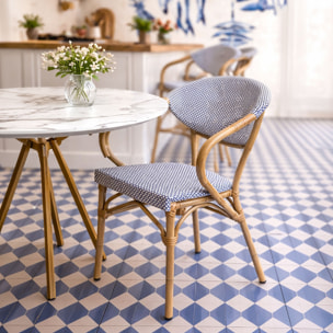 Lot de 2 fauteuils de table en textilène bleu AMALFI