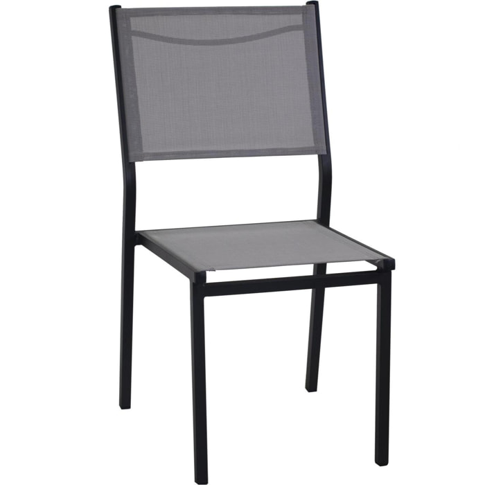 Sedia impilabile Sullivan Vacchetti in alluminio antracite cm55x46h41/88