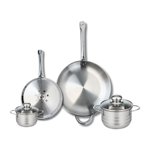 Ensemble de 2 Poêles de cuisson 24 et 32 cm et 2 faitouts 12 et 16 cm Elo Profi Brillant