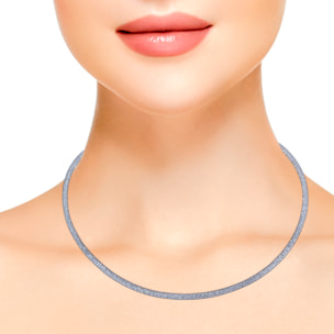 Set de collar y pulsera negros de malla de cobre con relleno de cristal brillante y cierre de mosquetón de cobre con acabado negro.