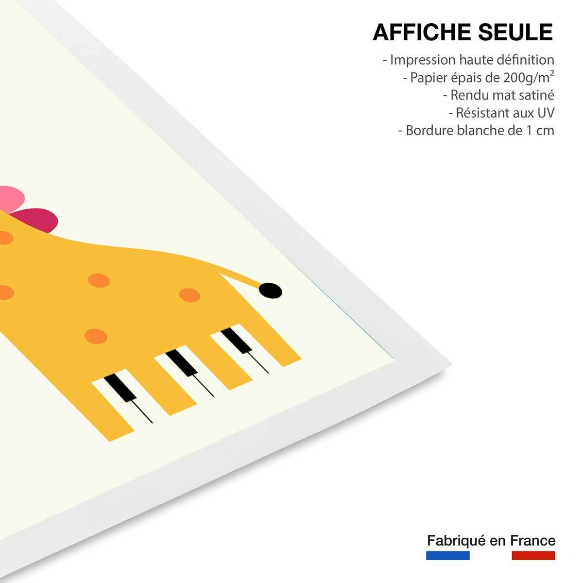 Affiche  girafe colorée Affiche seule