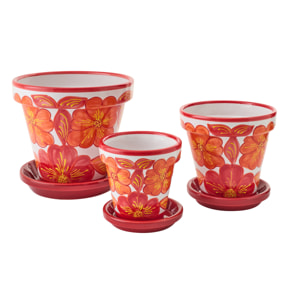 J-Line Cache-pot - céramique - orange/blanc - large