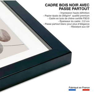 Affiche Organisme abstrait N°1 Affiche + cadre en bois - Noir