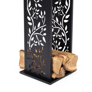 Range bûches vertical ajouré avec motifs 112 cm