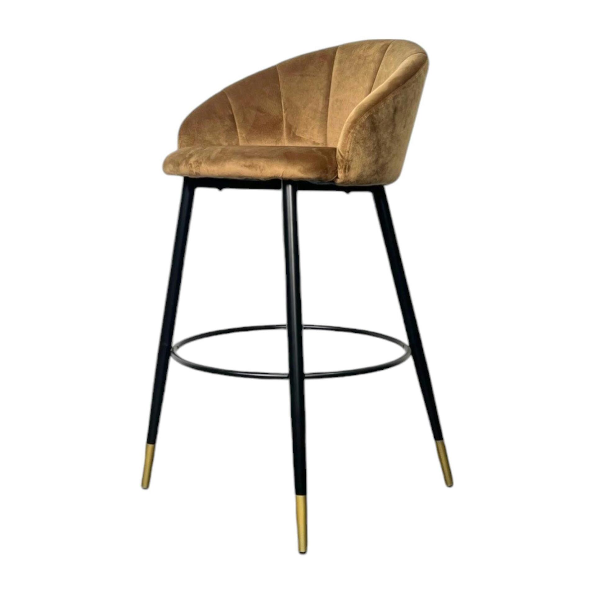 Chaise de bar coquillage velours doré (lot de 2) HAWAI