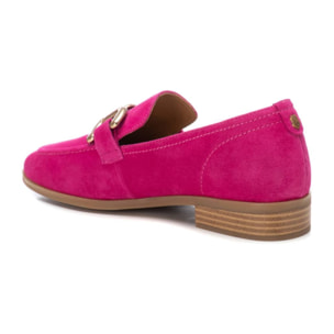 Zapato mocasín de piel fucsia