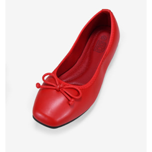 Bailarinas planas rojas con lazo