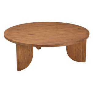 SIXTINE - Table basse ronde 100x100cm en bois de teck recyclé