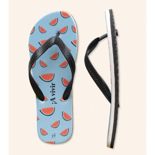 Chanclas "A vivir que son sandías"