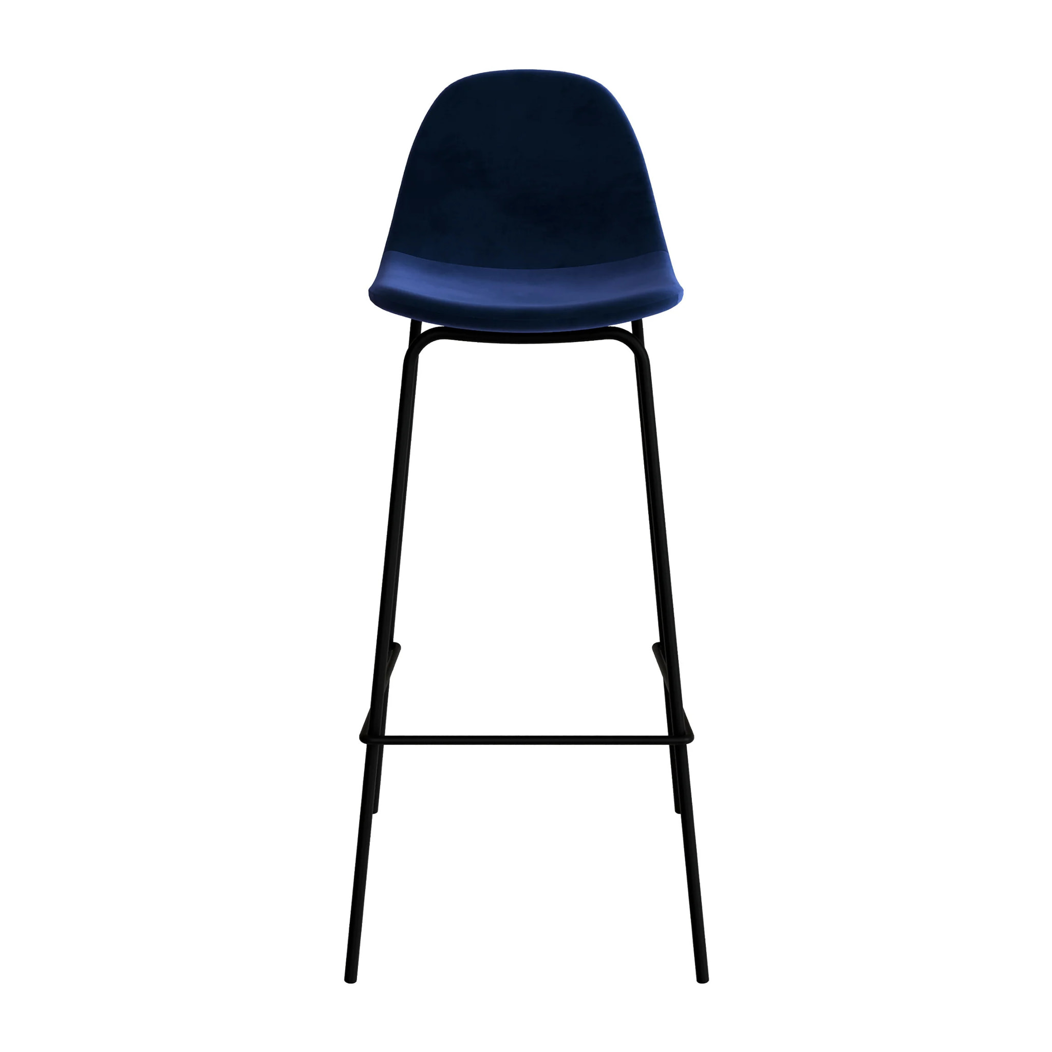 Lot de 2 chaises de bar en velours bleu foncé 75 cm - Henrik