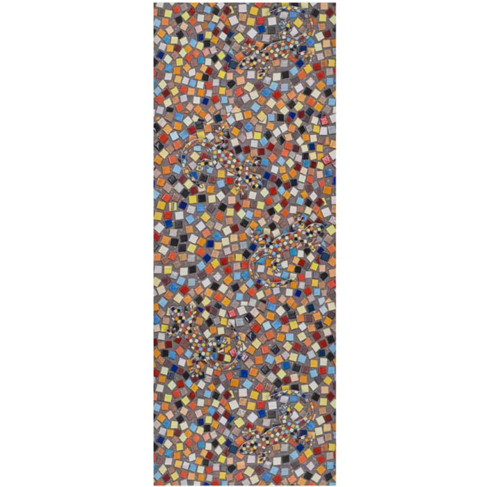 RICCI Alfombra lavable de cocina dibujos con mosaicos Multicolor, varias medidas disponibles.
