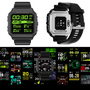 Smartwatch Alpha Pro con GPS, monitor cardiaco. Varios modos deportivos, notificaciones de apps.