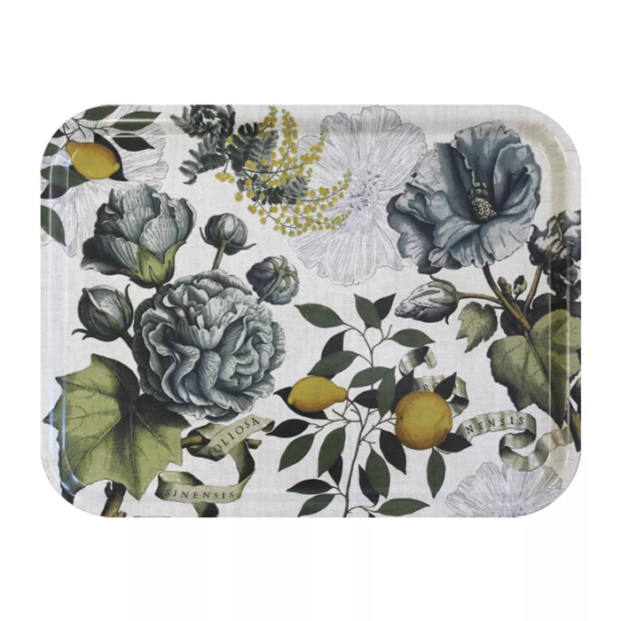 Plateau bois imprimé bleu vert Giardino naturel