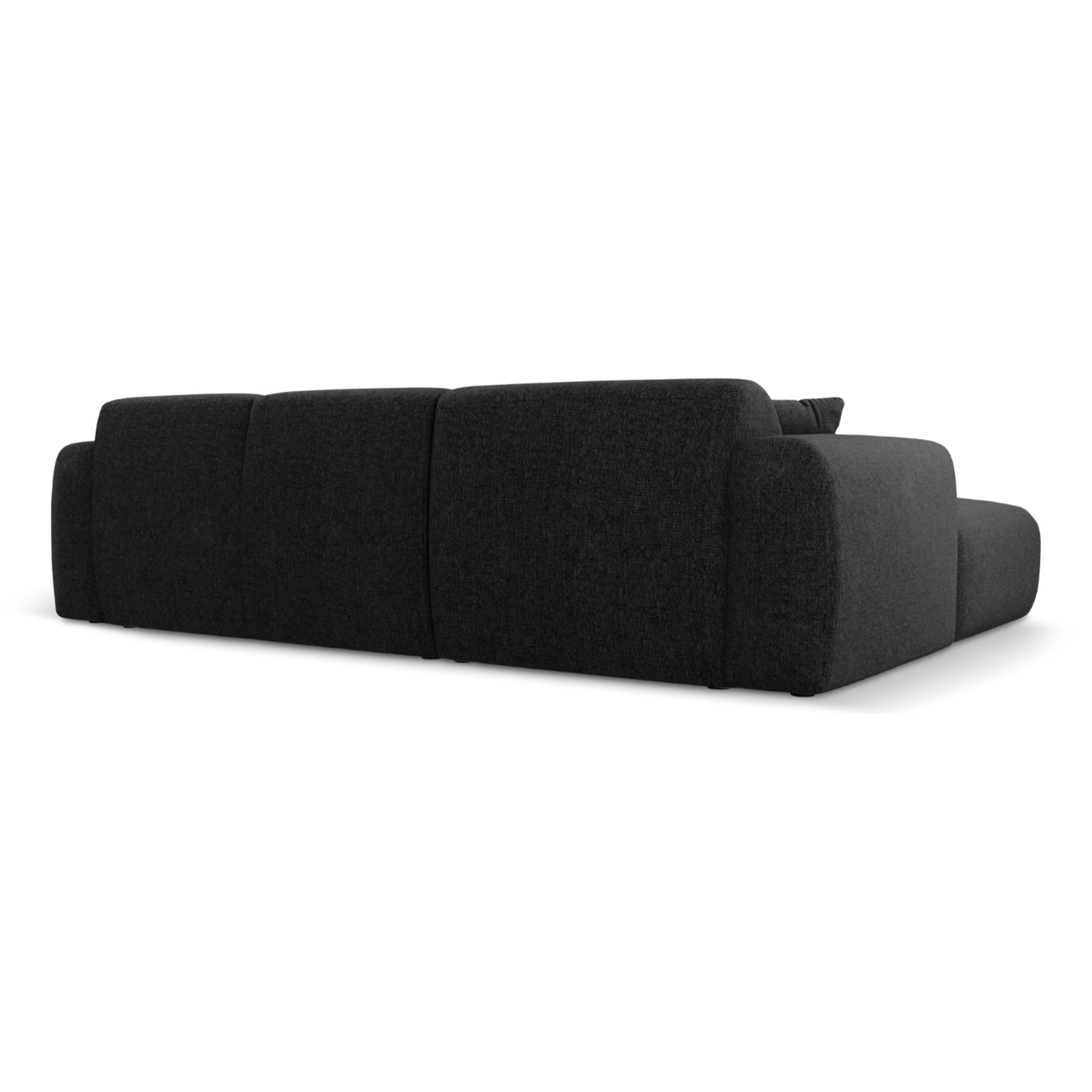 Canapé d'angle droit "Nolio" 4 places en chenille noir