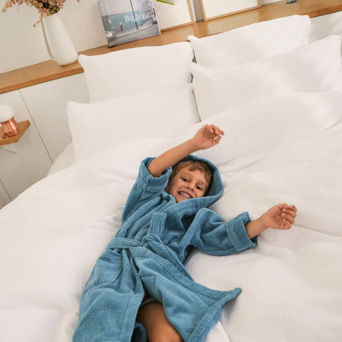 Peignoir à capuche enfant 100% Coton BIO, DOUCEUR NATURE