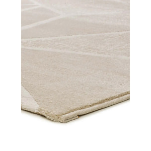 SENSATION Alfombra con motivos geométricos en relieve en blanco, varias medidas disponibles.