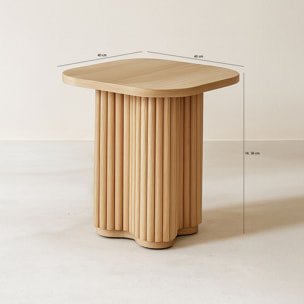 Table d'appoint carré avec pied de forme organique 40cm ALBA