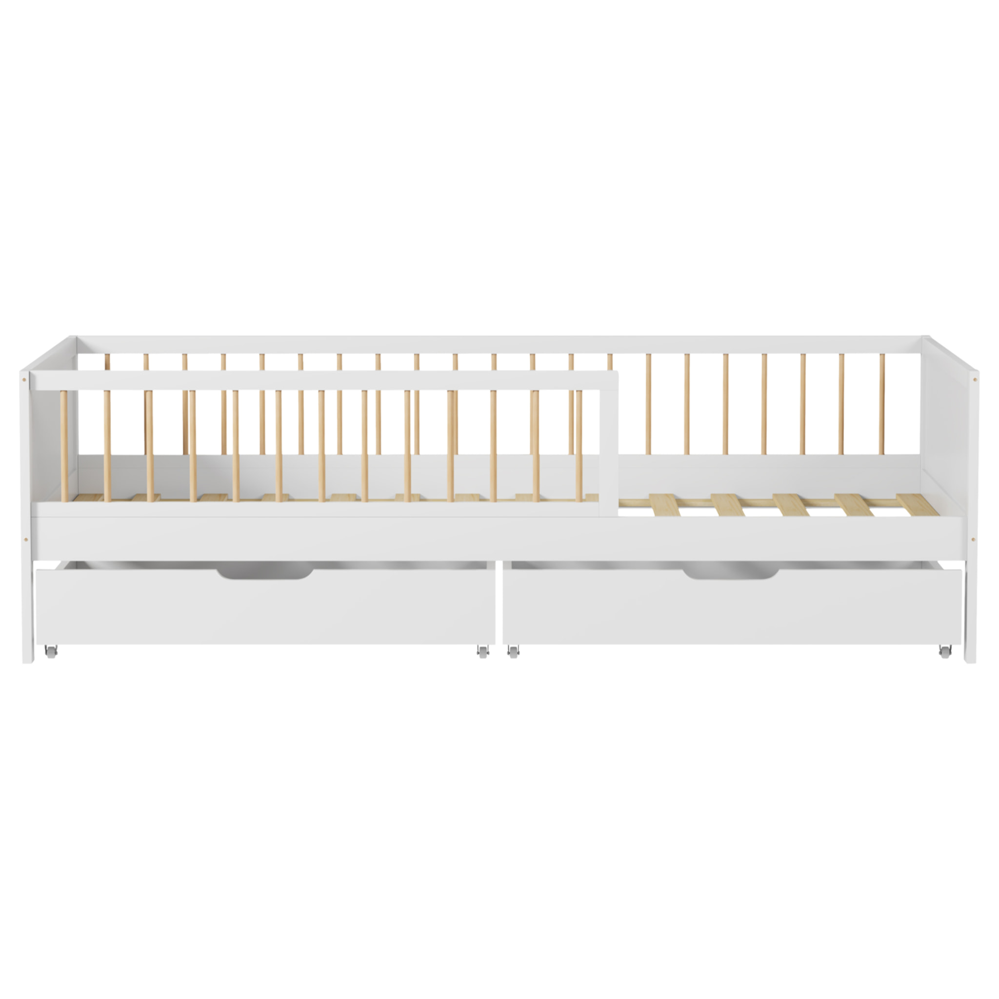 Lit pour enfant 190x90cm blanc avec tiroirs ADAM